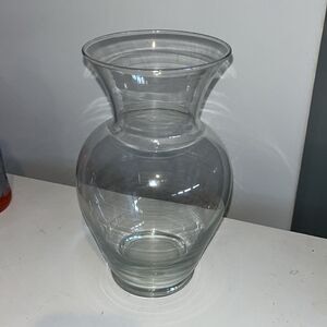 9” tall clear glass Designer Vase